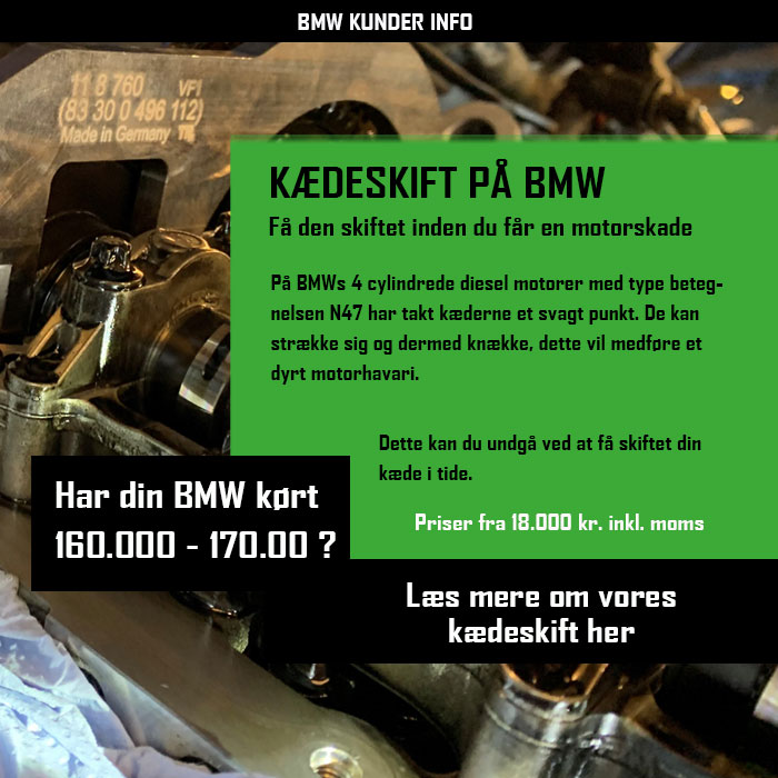 BMW kunde info - Kædeskift på din BMW - Bruhns Biler
